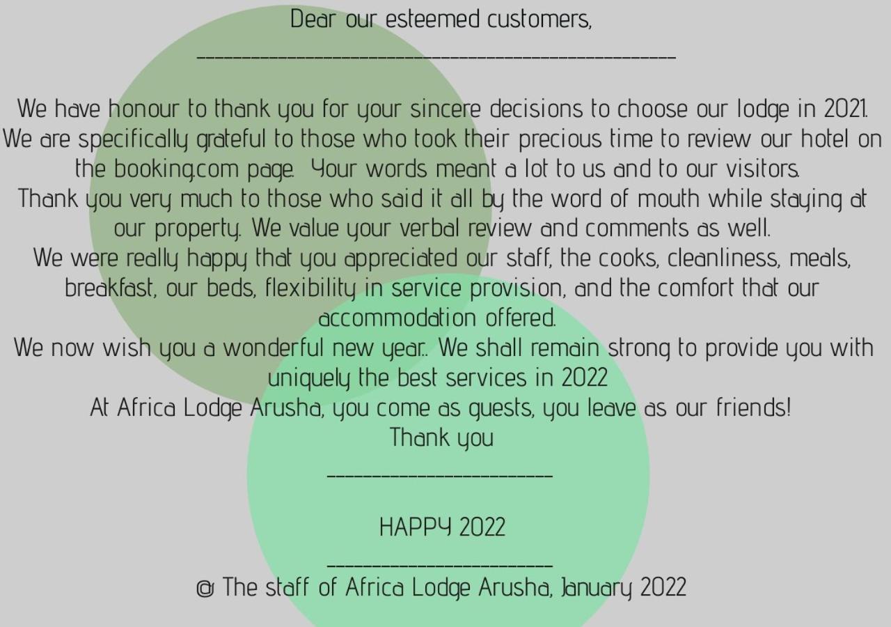Africa Lodge Arusha Nkoaranga Dış mekan fotoğraf